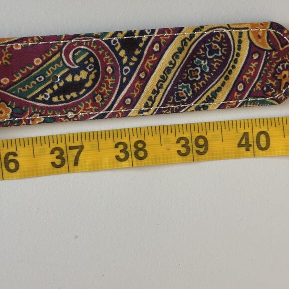 Hale Bob Paisley Print Long Sleeve Belted Dress L - Picture 7 of 13